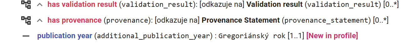 Nová položka v profilu datové struktury
